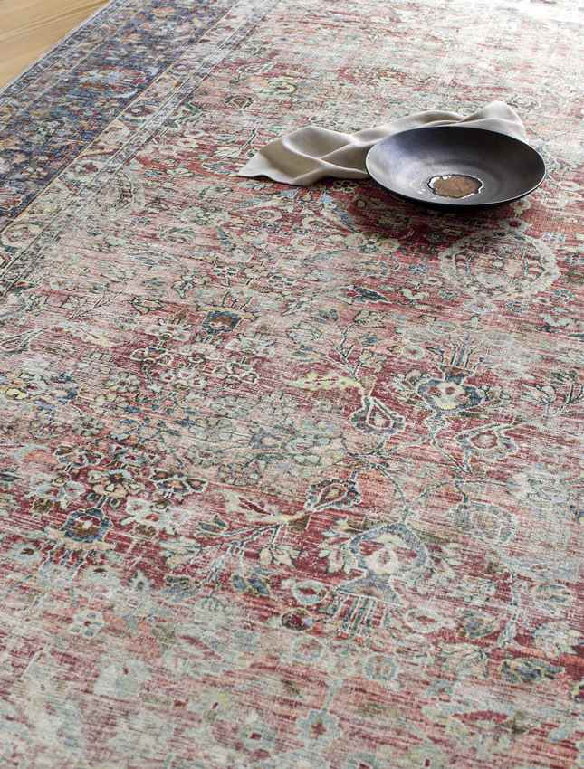 Gladbrook Traditional Rust Washable Area Rug