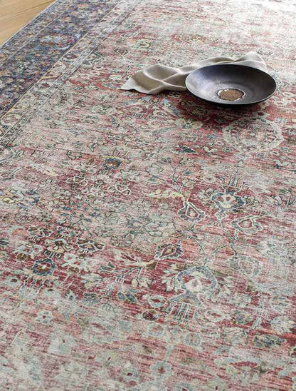 Gladbrook Traditional Rust Washable Area Rug