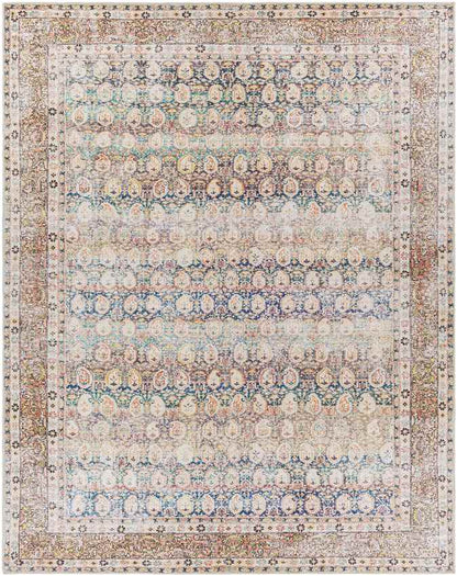 Goldfield Traditional Light Orange Washable Area Rug