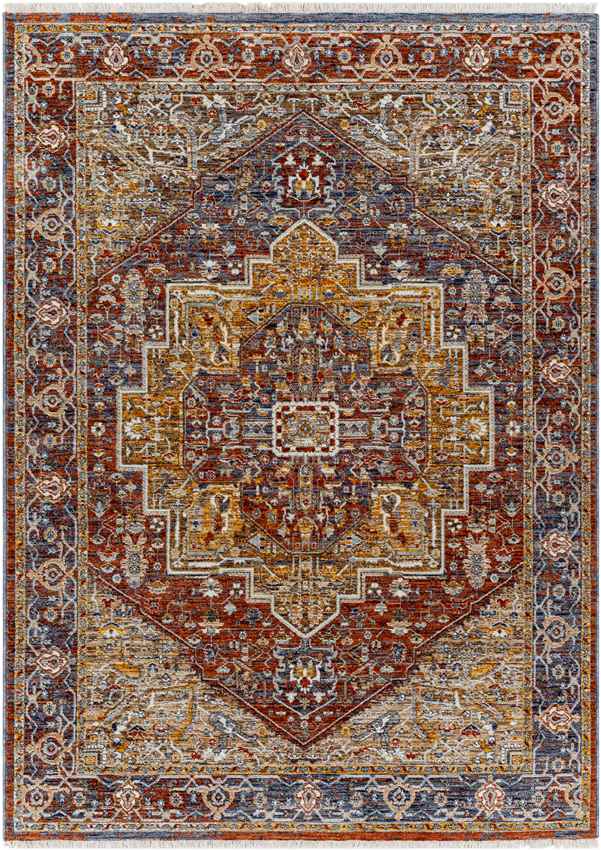 Houghton Traditional Dark Red Area Rug