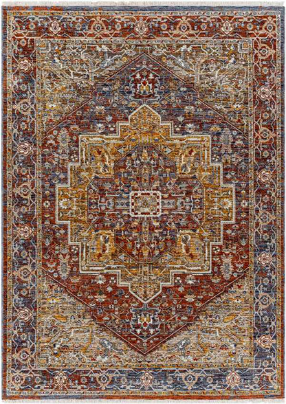 Houghton Traditional Dark Red Area Rug