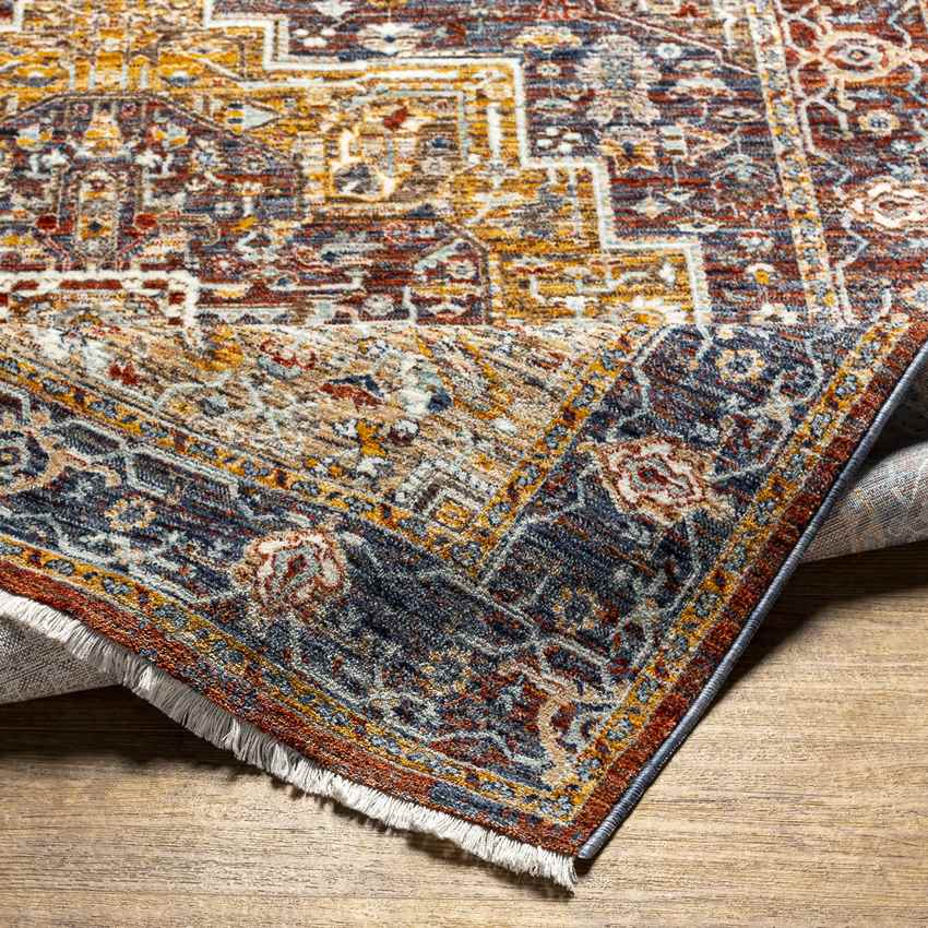 Houghton Traditional Dark Red Area Rug