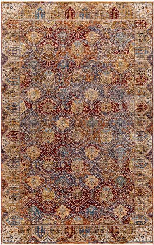 Trapeza Traditional Burgundy Area Rug