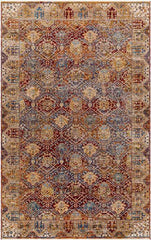 Trapeza Traditional Burgundy Area Rug