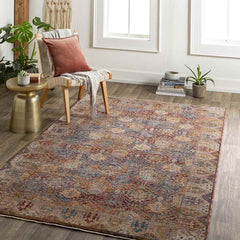 Trapeza Traditional Burgundy Area Rug