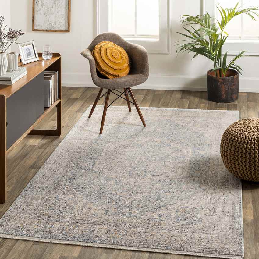 Millia Traditional Pale Blue Area Rug