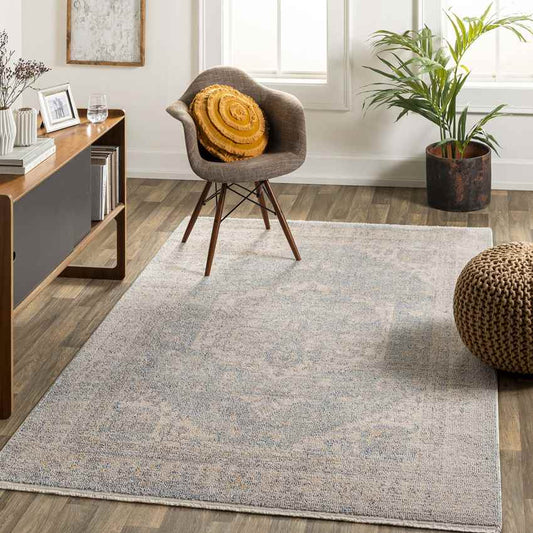 Millia Traditional Pale Blue Area Rug