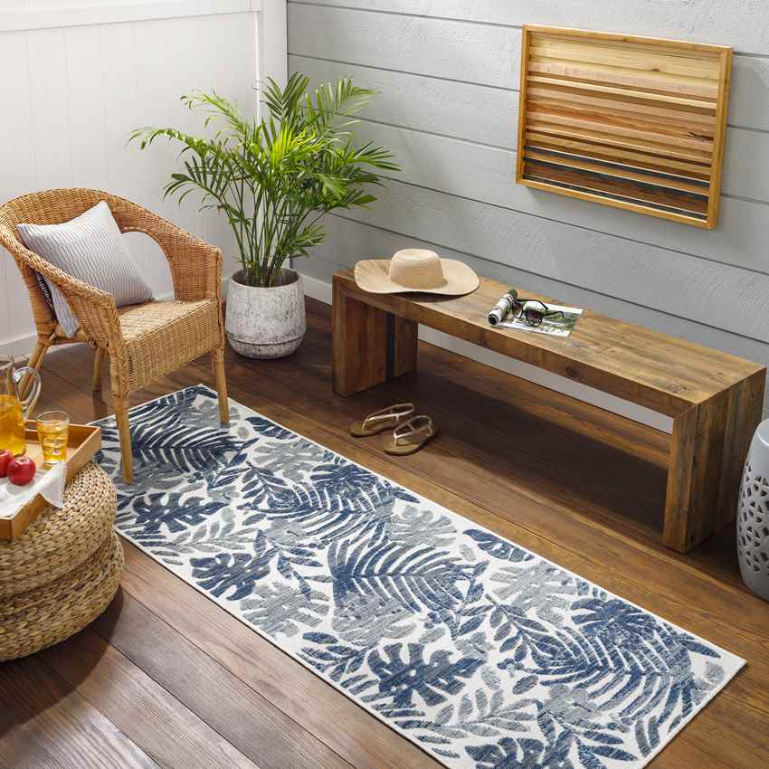 Delia Coastal Dark Blue Area Rug
