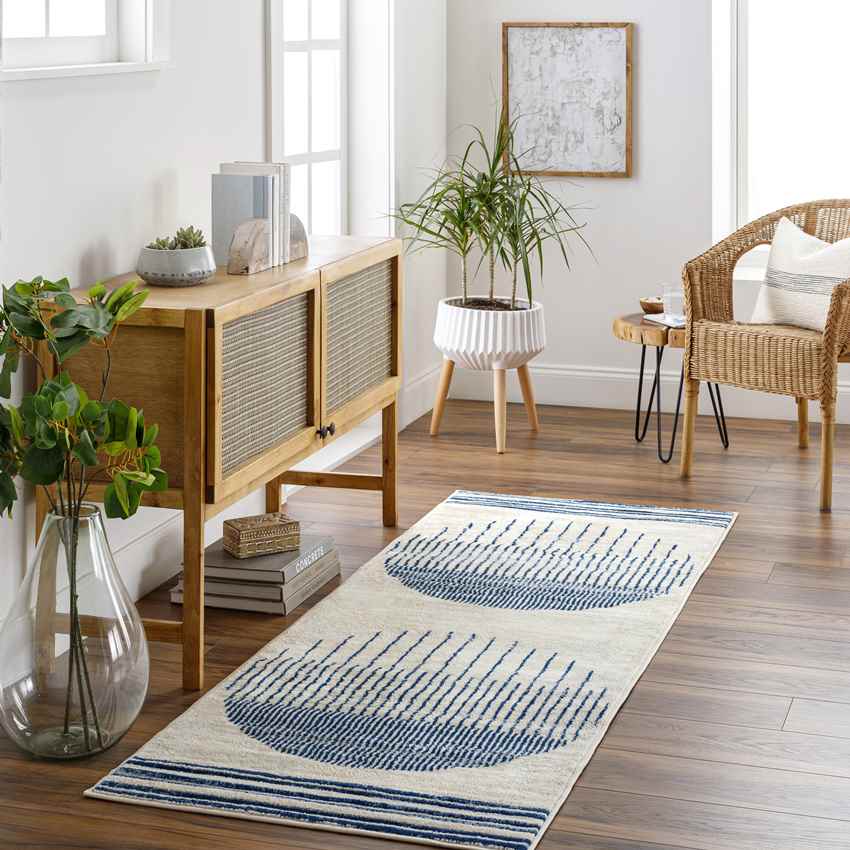 Neerbosch Modern Navy Blue Area Rug