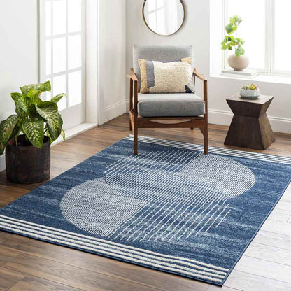 Lakin Modern Ink Blue Area Rug