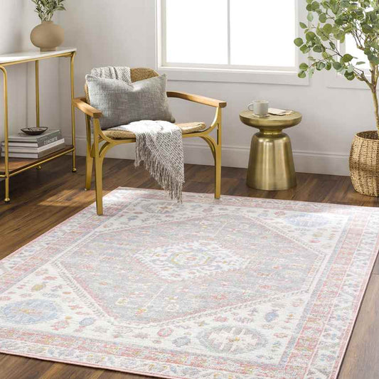 Maize Traditional Blush Washable Area Rug
