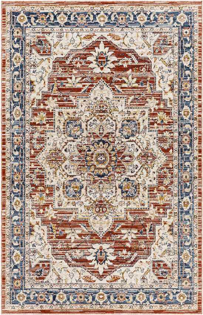 Asbury Traditional Dark Red Area Rug