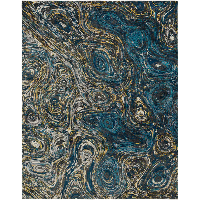 Xavion Modern Deep Teal/Dark Blue Area Rug