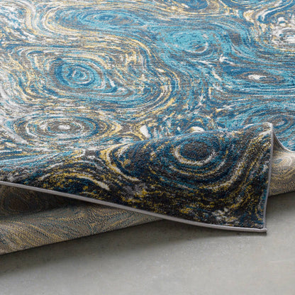 Xavion Modern Deep Teal/Dark Blue Area Rug