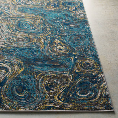 Xavion Modern Deep Teal/Dark Blue Area Rug