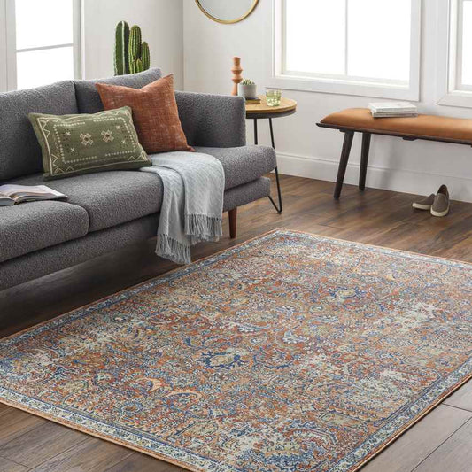 Rodney Coastal Burgundy Area Rug