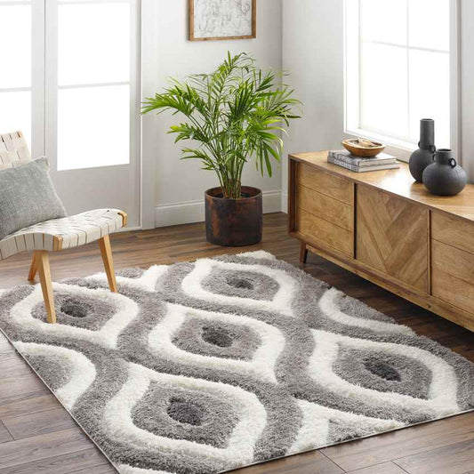 Salina Modern Dark Brown/Ivory Area Rug