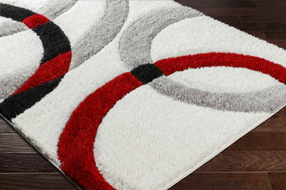 Sanders Modern Bright Red/Ivory Area Rug