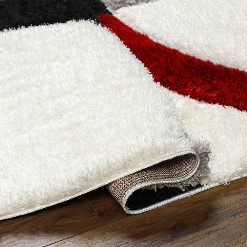 Sanders Modern Bright Red/Ivory Area Rug