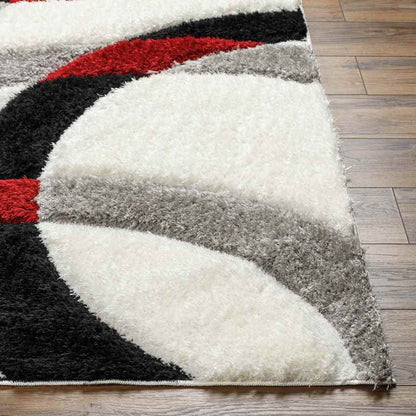 Sanders Modern Bright Red/Ivory Area Rug