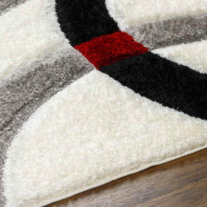 Sanders Modern Bright Red/Ivory Area Rug