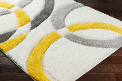 Sanders Modern Saffron/Medium Gray Area Rug