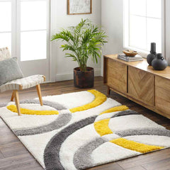 Sanders Modern Saffron/Medium Gray Area Rug