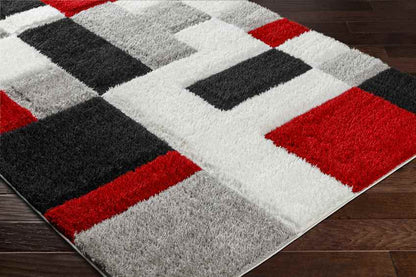 Satanta Modern Bright Red/Black Area Rug