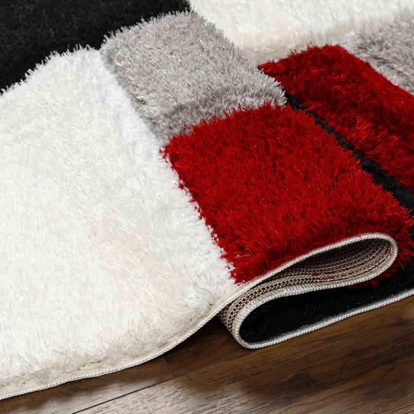 Satanta Modern Bright Red/Black Area Rug