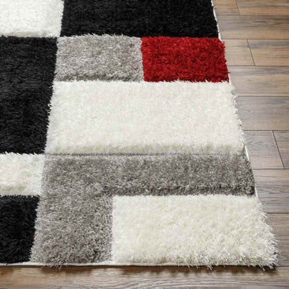 Satanta Modern Bright Red/Black Area Rug