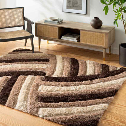 Seely Modern Dark Brown Area Rug