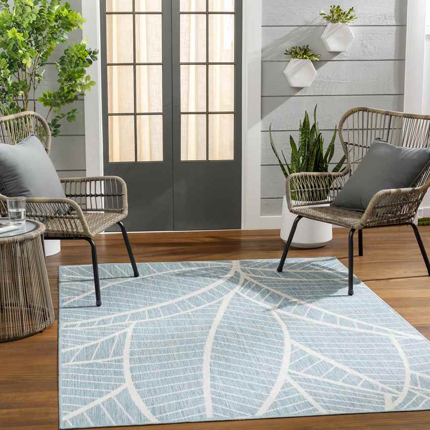 Smolan Coastal Light Teal Area Rug