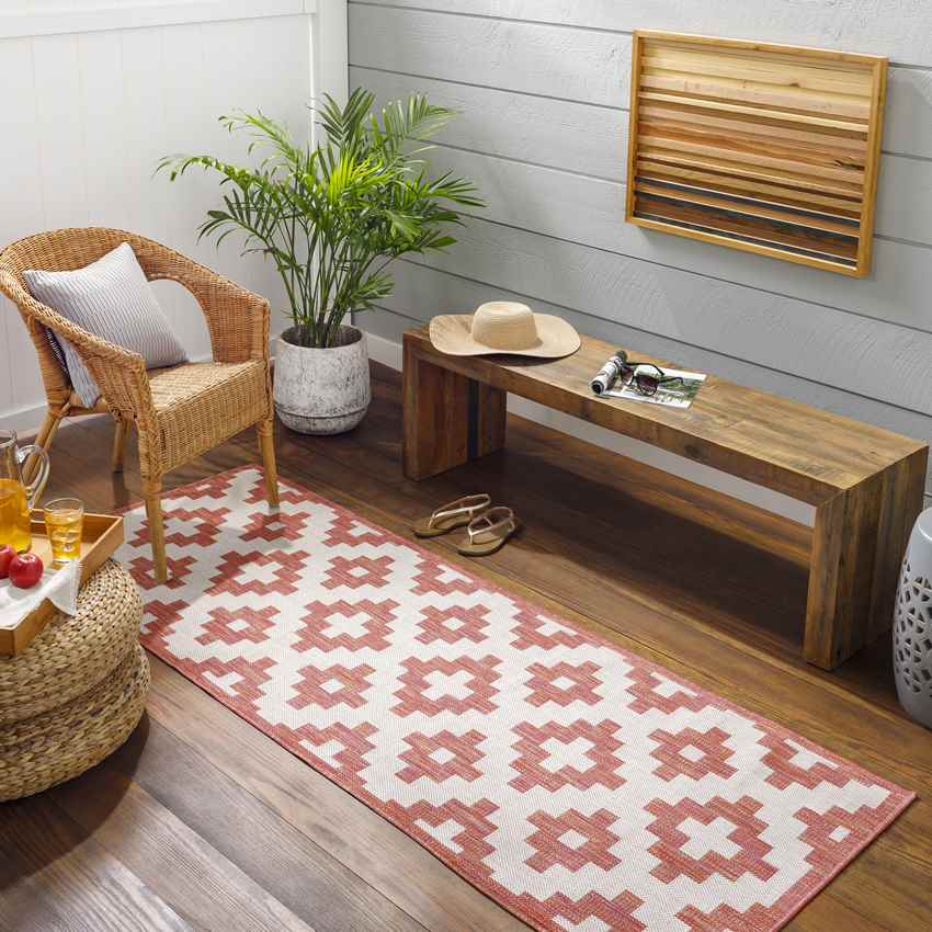 Spivey Global Dark Coral Area Rug