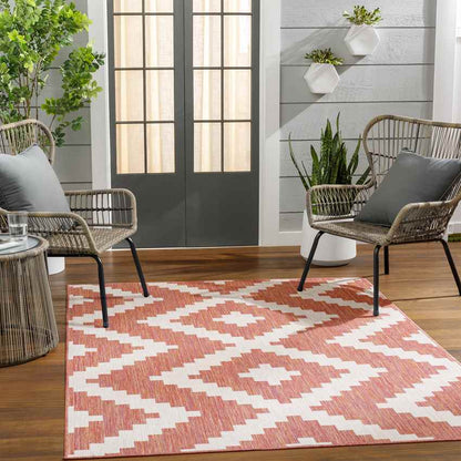 Squaw Global Dark Coral/Off-White Area Rug