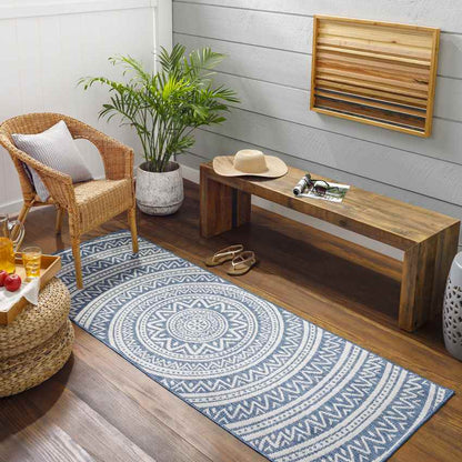 St Ansgar Global Navy/Silver Gray Area Rug