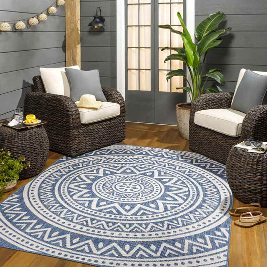 St Ansgar Global Navy/Silver Gray Area Rug