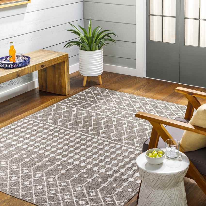St Mary Global Dark Brown/Off-White Area Rug