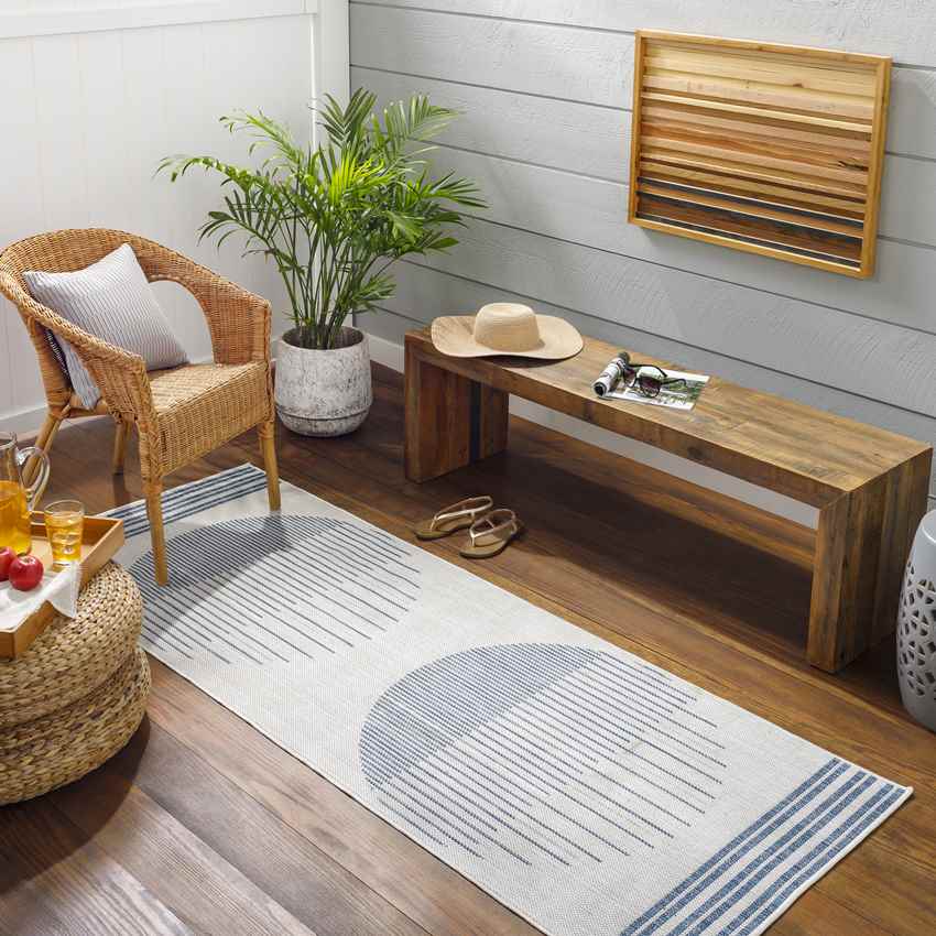 Struble Global Navy/Ivory Area Rug