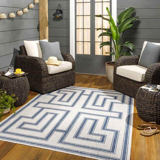 Sylvia Global Ivory/Navy Area Rug