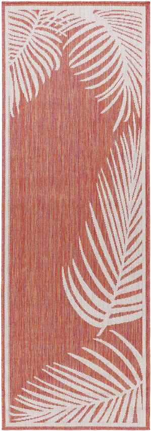 Tescott Coastal Dark Coral Area Rug