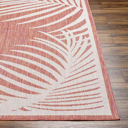 Tescott Coastal Dark Coral Area Rug