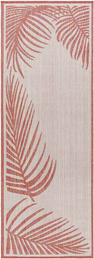 Tescott Coastal Dark Coral/Ivory Area Rug