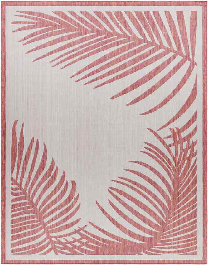 Tescott Coastal Dark Coral/Ivory Area Rug