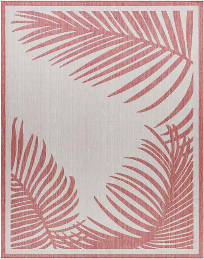 Tescott Coastal Dark Coral/Ivory Area Rug