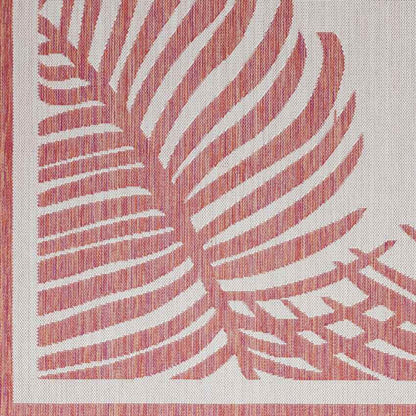 Tescott Coastal Dark Coral/Ivory Area Rug