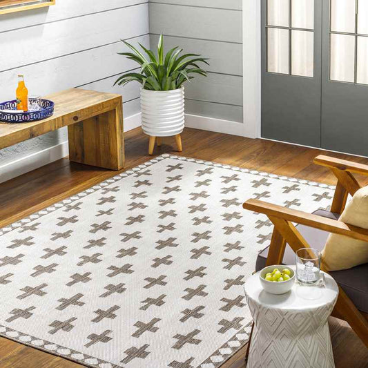 Thornhill Global Cream/Dark Brown Area Rug