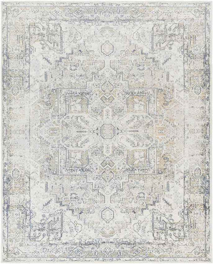 Dry Ridge Traditional Taupe Washable Area Rug