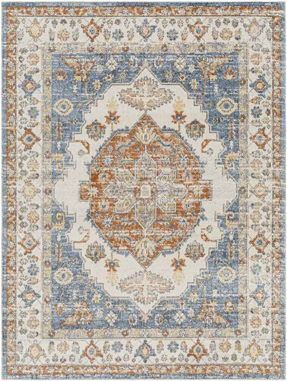 Edgerton Traditional Burnt Orange Washable Area Rug