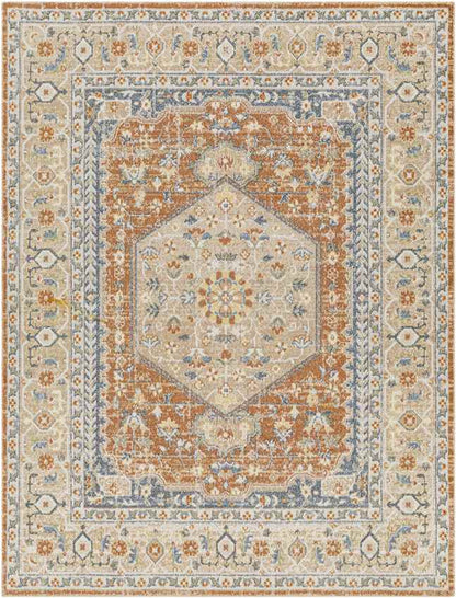 Edmond Traditional Burnt Orange Washable Area Rug