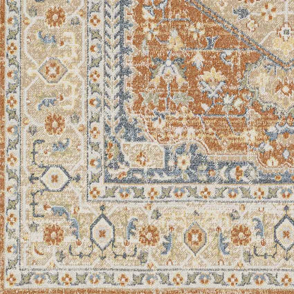 Edmond Traditional Burnt Orange Washable Area Rug